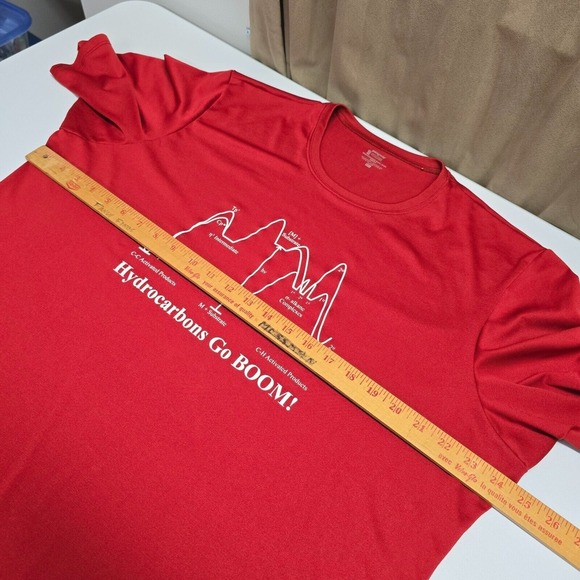 Patagonia Shirt Mens XXL Orange Capilene Baselayer Graphic Hydrocarbons Go BOOM - Picture 10 of 12